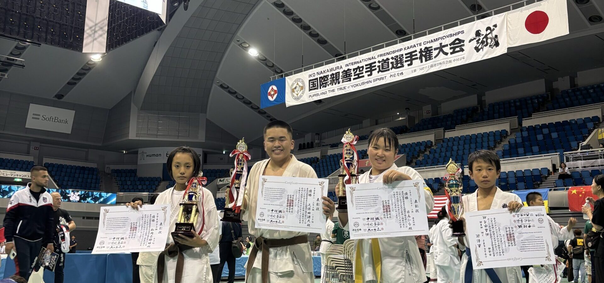 国際大会に入賞した龍拳会の選手